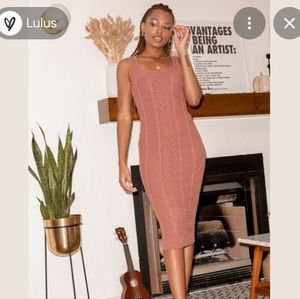 Lulus Mauve Sweater Midi Dress Women's Size (M)